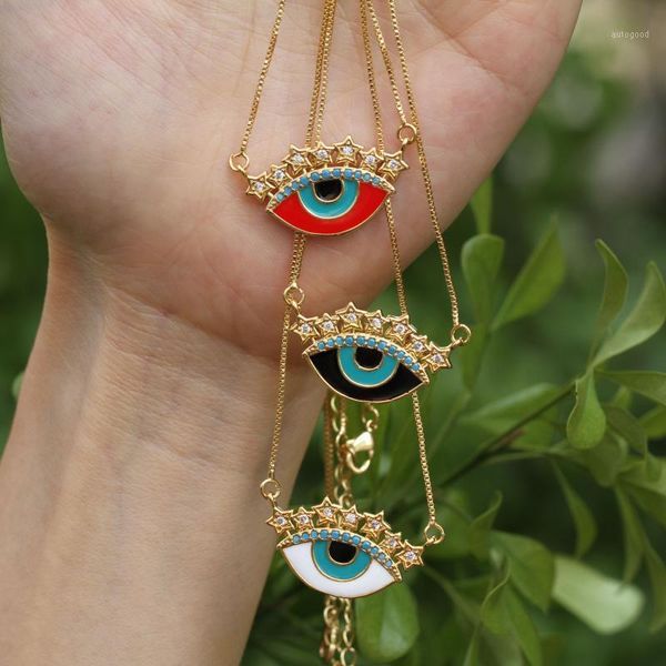 pendant necklaces fashion classic copper chain gold color enameled cz cubic zircon turkish demon eye for women party jewelry1, Silver
pendant necklaces fashion classic copper chain gold color enameled cz cubic zircon turkish demon eye for women party jewelry1, Silver