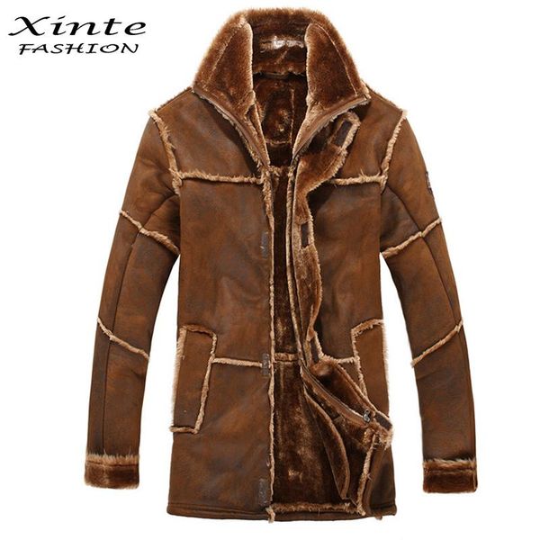 european style male fashion thick warm outwear winter mens faux fur coat spliced suede leather jacket parkas fast shipping, Black
european style male fashion thick warm outwear winter mens faux fur coat spliced suede leather jacket parkas fast shipping, Black