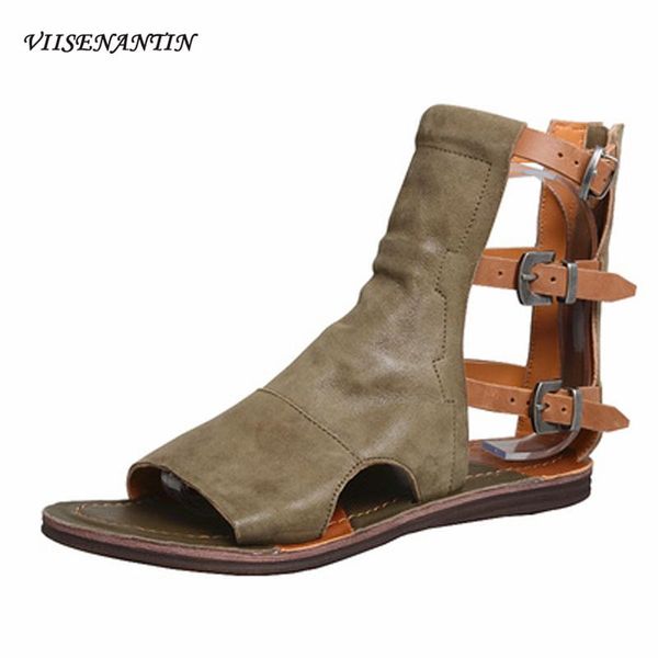 flat women roman gladiator sandal boots open toe belt buckle sankle strap beach shoe holidays bota sandal, Black
flat women roman gladiator sandal boots open toe belt buckle sankle strap beach shoe holidays bota sandal, Black