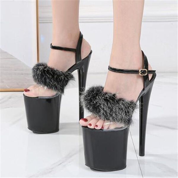 sandals pvc jelly open toe 20cm thin high heels women buckle strap waterproof platform plush party shoes for, Black
sandals pvc jelly open toe 20cm thin high heels women buckle strap waterproof platform plush party shoes for, Black