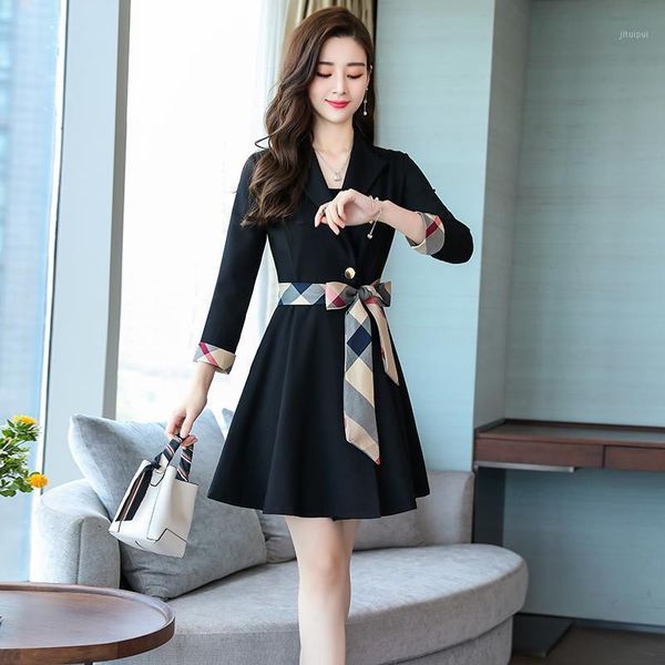women 2021 autumn spring new loose casual solid color trench coat female fashion sashes elegant windbreaker1, Tan;black
women 2021 autumn spring new loose casual solid color trench coat female fashion sashes elegant windbreaker1, Tan;black