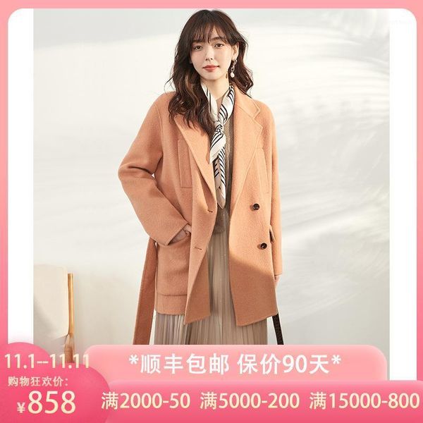 women double sided light coffee short wool cashmere overcoats winter woolen jackets high end handmade outwear plus size1, Black
women double sided light coffee short wool cashmere overcoats winter woolen jackets high end handmade outwear plus size1, Black