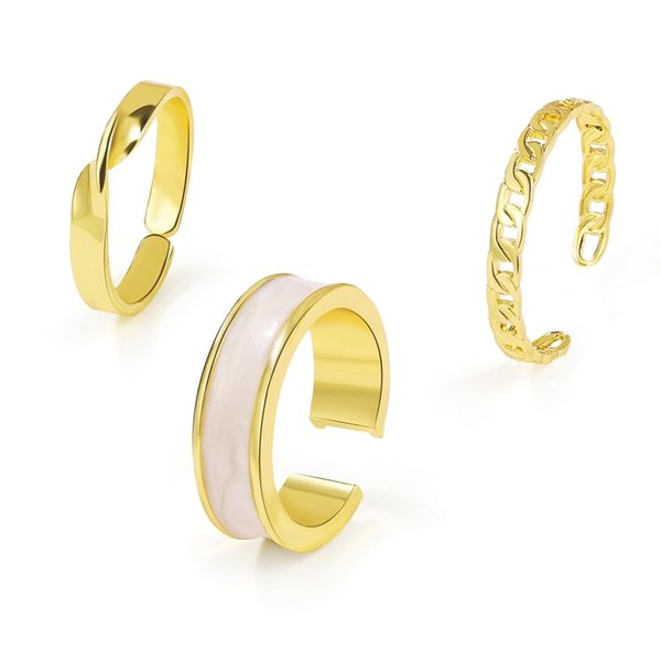 3pcs/set gold color open rings simple design twisted adjustable couple rings gift for girls wholesale, Silver
3pcs/set gold color open rings simple design twisted adjustable couple rings gift for girls wholesale, Silver