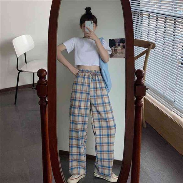 simple vintage plaid causal long women pants street fashion straight wide leg pant female trousers summer joggers, Black;white
simple vintage plaid causal long women pants street fashion straight wide leg pant female trousers summer joggers, Black;white