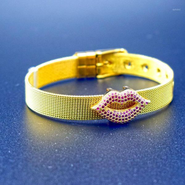 pink cubic zirconia lips charm bracelet stainless steel mesh chain fashion bracelets bangles for women jewelry pulsera1, Black
pink cubic zirconia lips charm bracelet stainless steel mesh chain fashion bracelets bangles for women jewelry pulsera1, Black