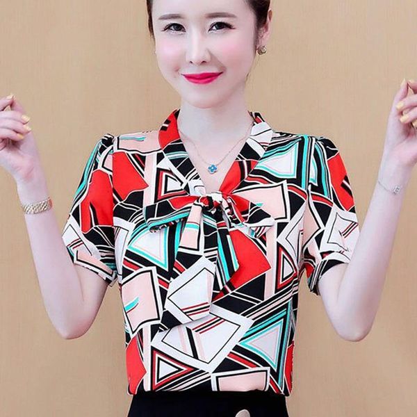 women summer style chiffon blouses shirts lady casual short sleeve bow tie collar chiffon blusas zz0464, White
women summer style chiffon blouses shirts lady casual short sleeve bow tie collar chiffon blusas zz0464, White