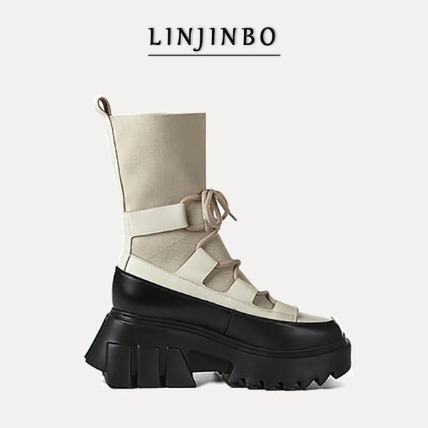 boots fashion chunky women round toe lace-up ankle socks pu leather splicing platform shoes autumn 2021, Black
boots fashion chunky women round toe lace-up ankle socks pu leather splicing platform shoes autumn 2021, Black