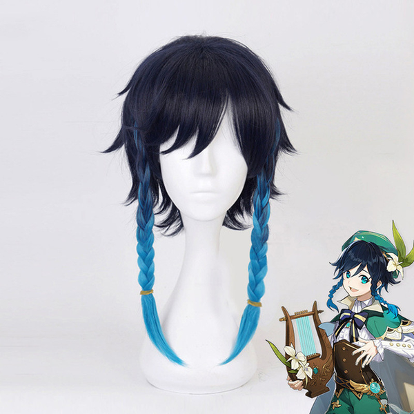 costume accessories anime genshin impact venti wigs gradient blue short braided heat resistant synthetic hair halloween cosplay accessories, Silver
costume accessories anime genshin impact venti wigs gradient blue short braided heat resistant synthetic hair halloween cosplay accessories, Silver