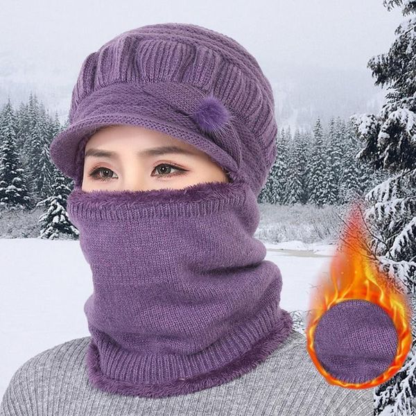 laamei winter one piece warm knitted hat neck mask hat women outdoor coldproof plus plush wool hair ball bucket, Blue;gray
laamei winter one piece warm knitted hat neck mask hat women outdoor coldproof plus plush wool hair ball bucket, Blue;gray