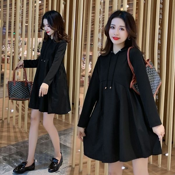 autumn 2020 new loose korean casual pregnant women dress large solid long sleeve hooded dress medium length ighww, Black;gray
autumn 2020 new loose korean casual pregnant women dress large solid long sleeve hooded dress medium length ighww, Black;gray