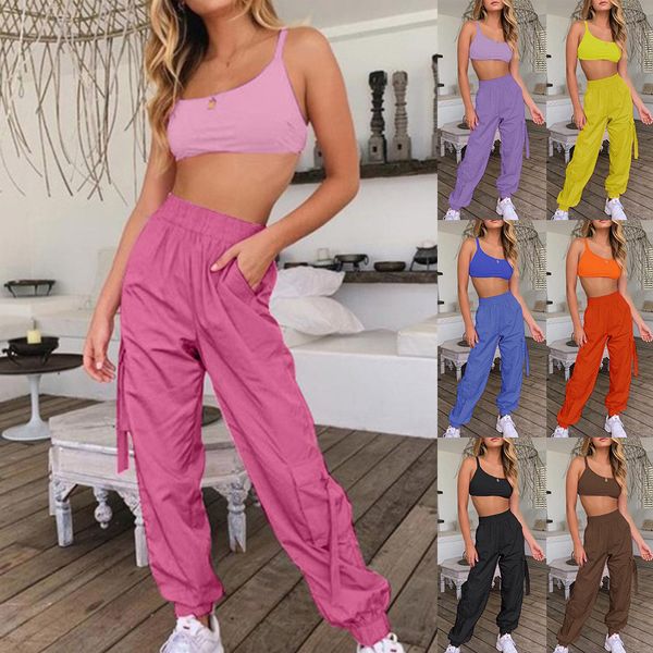женщины спорт 2 шт набор повседневный фитнес рукавов crop top длинные брюки костюм ползунки комбинезоны femme обмундирование тренировки одеж, White;black
женщины спорт 2 шт набор повседневный фитнес рукавов crop top длинные брюки костюм ползунки комбинезоны femme обмундирование тренировки одеж, White;black