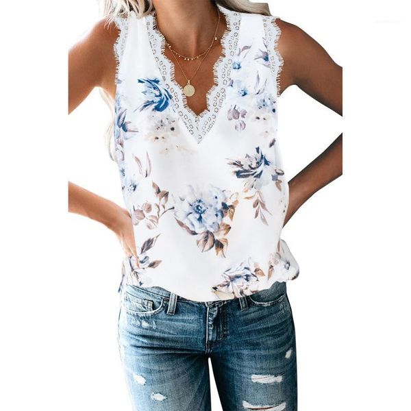 summer print loose lace v-neck women tank casual beach sleeveless vest women ladies, White
summer print loose lace v-neck women tank casual beach sleeveless vest women ladies, White