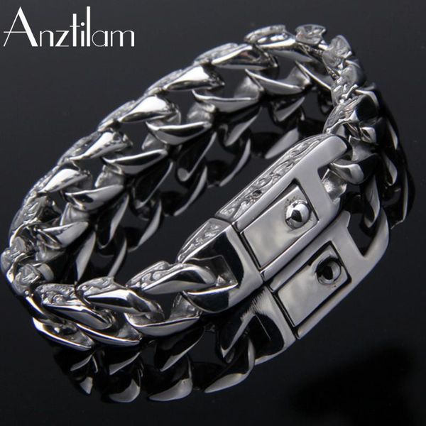 link, chain 21mm large personality punk bracelet silver color stainless steel vintage bracelets for women men jewelry gifts, Black
link, chain 21mm large personality punk bracelet silver color stainless steel vintage bracelets for women men jewelry gifts, Black