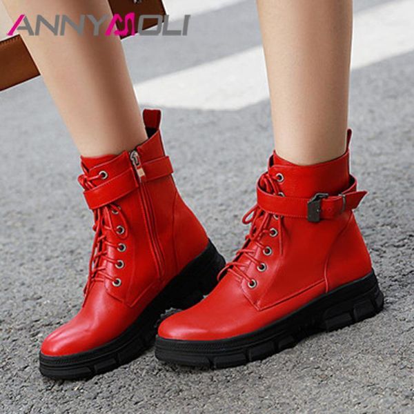 boots annymoli motorcycle women buckle platform flats ankle zipper round toe shoes lady autumn winter red plus size 34-431, Black
boots annymoli motorcycle women buckle platform flats ankle zipper round toe shoes lady autumn winter red plus size 34-431, Black