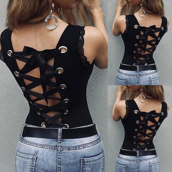 women tank bandage backless women sleeveless pure color o-neck hollowing out harajuku shirt blouse, White
women tank bandage backless women sleeveless pure color o-neck hollowing out harajuku shirt blouse, White
