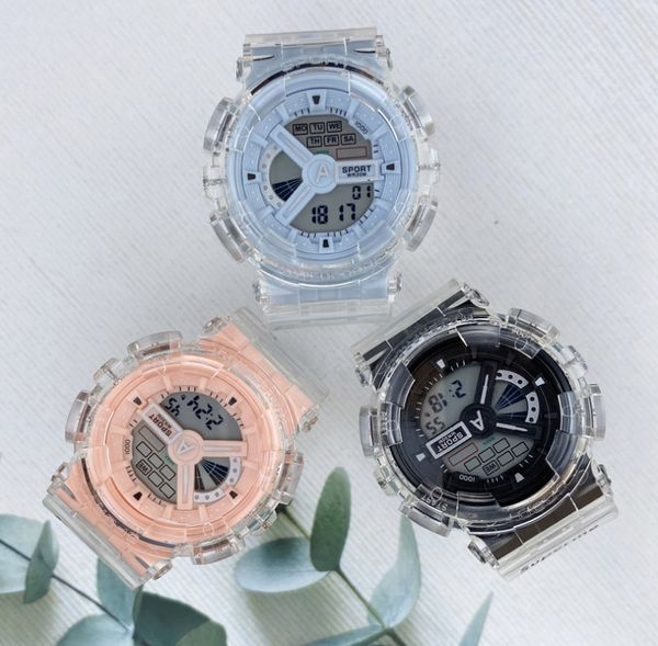 6 colors new sports electronic transparent watch digital electronic watch sports anti-shock and anti-fall student watch, Slivery;brown
6 colors new sports electronic transparent watch digital electronic watch sports anti-shock and anti-fall student watch, Slivery;brown
