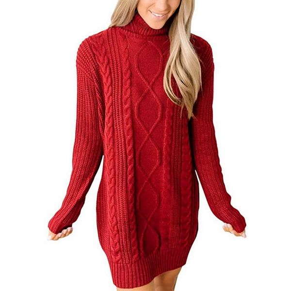 women's sweaters winter long sweater dress women turtleneck pullover famale christmas knitted autumn casual minidress, White;black
women's sweaters winter long sweater dress women turtleneck pullover famale christmas knitted autumn casual minidress, White;black