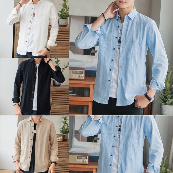 apsdq men's long sleeve casual cardigan version slim fit solid color fashion autumn korean men's wear youth shirt 2020 cotton shir, Blue
apsdq men's long sleeve casual cardigan version slim fit solid color fashion autumn korean men's wear youth shirt 2020 cotton shir, Blue