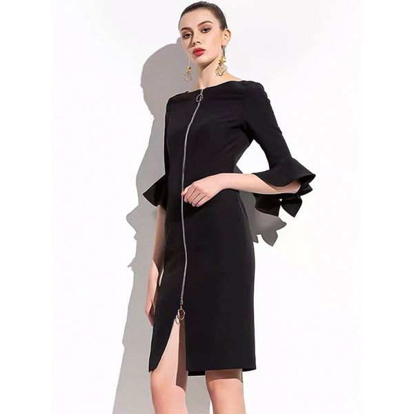 new spring 2021 five-point women enlargement black zipper midi bandage fashion design party dress latd, Black;gray
new spring 2021 five-point women enlargement black zipper midi bandage fashion design party dress latd, Black;gray