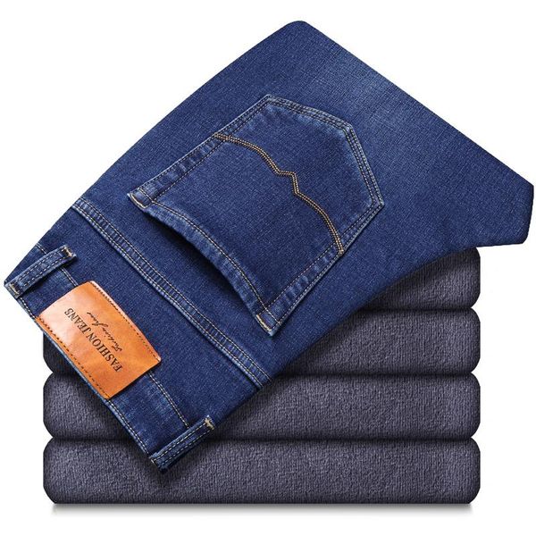 2020 classic style winter men's warm business jeans fashion casual denim stretch cotton thick fleece denim pants male brand jean, Blue
2020 classic style winter men's warm business jeans fashion casual denim stretch cotton thick fleece denim pants male brand jean, Blue