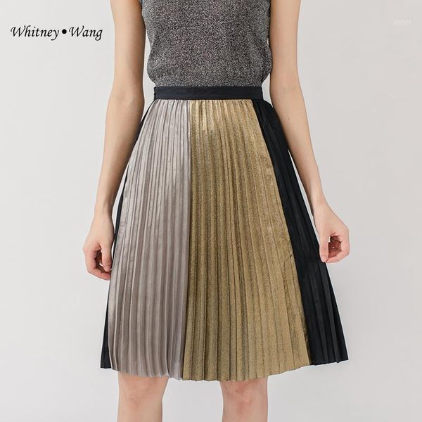 whitney wang 2020 autumn fashion streetwear colors contrast patchwork metallic pleated skirt women office lady skirts1, Black
whitney wang 2020 autumn fashion streetwear colors contrast patchwork metallic pleated skirt women office lady skirts1, Black