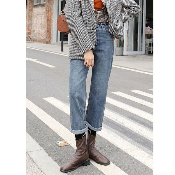 spring and autumn new retro style high waist solid blue color wide leg jeans women street slim straight jeans ladies 2020
spring and autumn new retro style high waist solid blue color wide leg jeans women street slim straight jeans ladies 2020