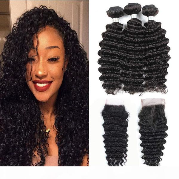 deep wave bundles with closure grade 10a brazilian virgin hair 3 bundles with 4x4 lace closure human hair weaves extension natural color, Black;brown
deep wave bundles with closure grade 10a brazilian virgin hair 3 bundles with 4x4 lace closure human hair weaves extension natural color, Black;brown
