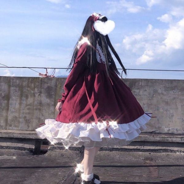 2021 new lolita jks women solid color tie with doll collar lotus edge long sleeves dress cute fairy princess new autumn jmgt, Black;gray
2021 new lolita jks women solid color tie with doll collar lotus edge long sleeves dress cute fairy princess new autumn jmgt, Black;gray