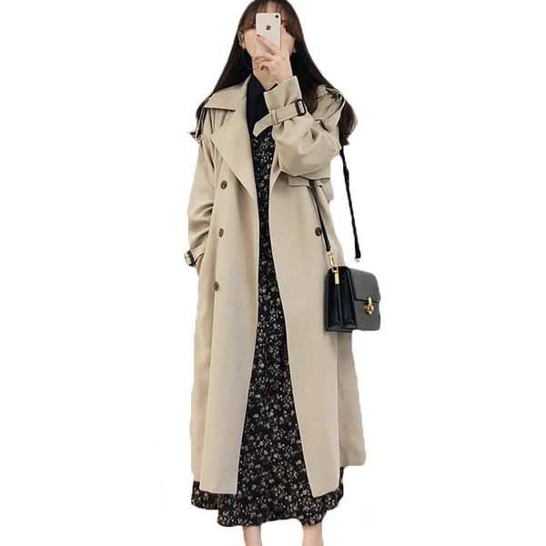women's trench coats fashion large size loose temperament windbreaker 2021 mid-length over-the-knee coat spring autumn for women m878, Tan;black
women's trench coats fashion large size loose temperament windbreaker 2021 mid-length over-the-knee coat spring autumn for women m878, Tan;black