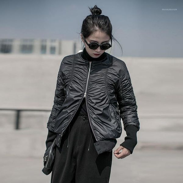 dark wind pleated black down coat women clothes 2020 fashion winter slim short stand collar zipper casual coat dmy16181
dark wind pleated black down coat women clothes 2020 fashion winter slim short stand collar zipper casual coat dmy16181