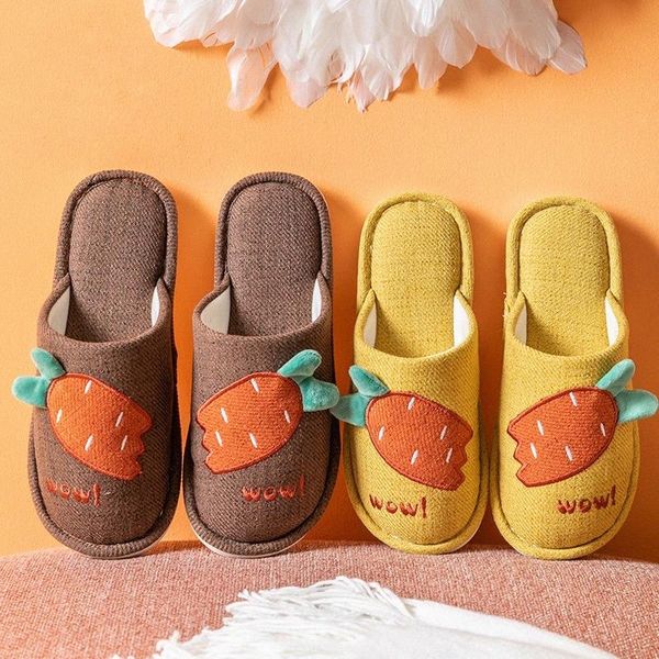 Women Cotton Linen Slippers Carrot Embroider Breathable Autumn Winter Shoes Woman Men Indoor Slippers Ladies Home Slides SH454 #j02m, Black
Women Cotton Linen Slippers Carrot Embroider Breathable Autumn Winter Shoes Woman Men Indoor Slippers Ladies Home Slides SH454 #j02m, Black