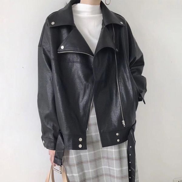 2021 new spring released black plutonium soft leather with female belt streetwear oversized jacket outwear 22yv
2021 new spring released black plutonium soft leather with female belt streetwear oversized jacket outwear 22yv