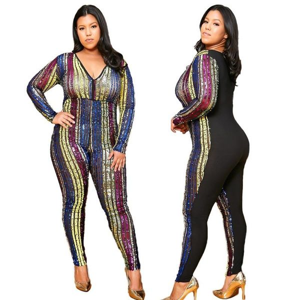 women's jumpsuits & rompers 2021 autumn women fashion v-neck long sleeve sequined plus size jumpsuit 2xl-6xl, Black;white
women's jumpsuits & rompers 2021 autumn women fashion v-neck long sleeve sequined plus size jumpsuit 2xl-6xl, Black;white
