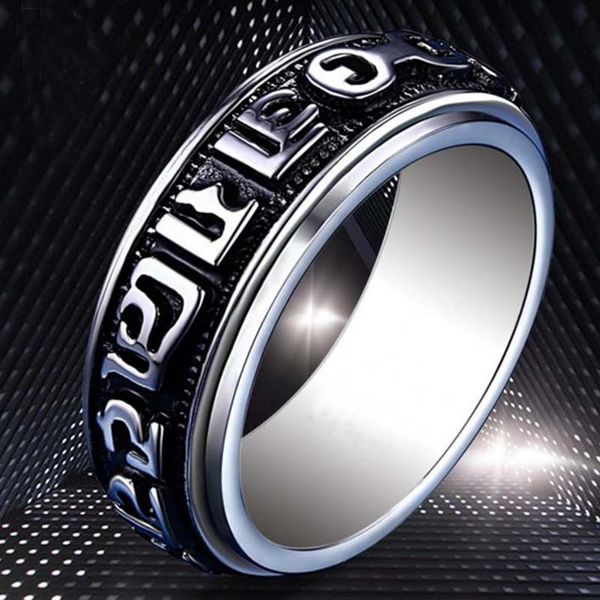 cluster rings vintage tibetan steel om mani padme hum men rotating fashion men's titanium retro sutra six-word mantra ring, Golden;silver
cluster rings vintage tibetan steel om mani padme hum men rotating fashion men's titanium retro sutra six-word mantra ring, Golden;silver