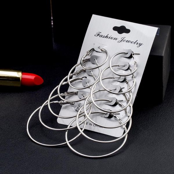 hoop & huggie maxx 6 pair / set vintage gold silver color big circle earrings for women party brincos accessories 2021 fashion earring je, Golden;silver
hoop & huggie maxx 6 pair / set vintage gold silver color big circle earrings for women party brincos accessories 2021 fashion earring je, Golden;silver