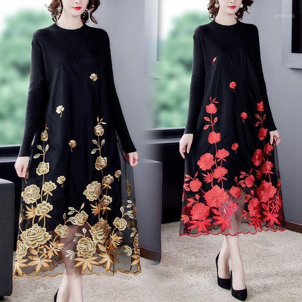 mesh embroidery red floral elegant 3xl plus size sweater 2020 autumn winter women vintage bodycon knitting sweater midi dresses1, Black;gray
mesh embroidery red floral elegant 3xl plus size sweater 2020 autumn winter women vintage bodycon knitting sweater midi dresses1, Black;gray