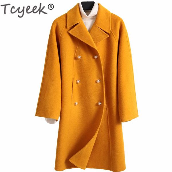 tcyeek winter coat women 100% wool double breasted coat korean autumn long cashmere jacket elegant woolen casaco feminino 19024, Black
tcyeek winter coat women 100% wool double breasted coat korean autumn long cashmere jacket elegant woolen casaco feminino 19024, Black