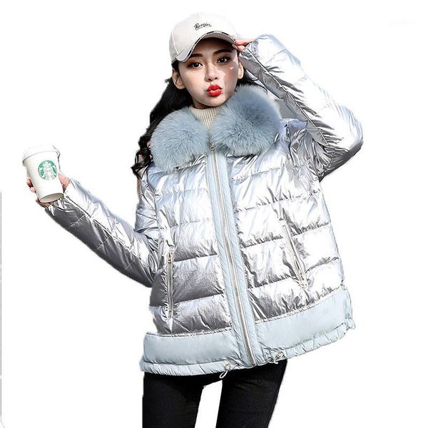 plus size fur collar silver shiny down jacket women 2019 winter short jacket female harajuku loose warm white duck down coat1, Black
plus size fur collar silver shiny down jacket women 2019 winter short jacket female harajuku loose warm white duck down coat1, Black