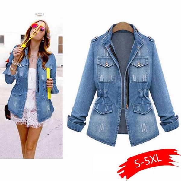 women's jackets denim women autumn fashion long sleeve jeans coat casual outwear plus size 5xl, Black;brown
women's jackets denim women autumn fashion long sleeve jeans coat casual outwear plus size 5xl, Black;brown
