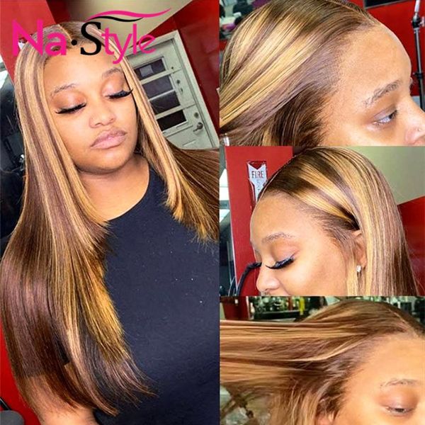 lace wigs nastyle highlight wig brown colored human hair ombre straight front part, Black;brown
lace wigs nastyle highlight wig brown colored human hair ombre straight front part, Black;brown