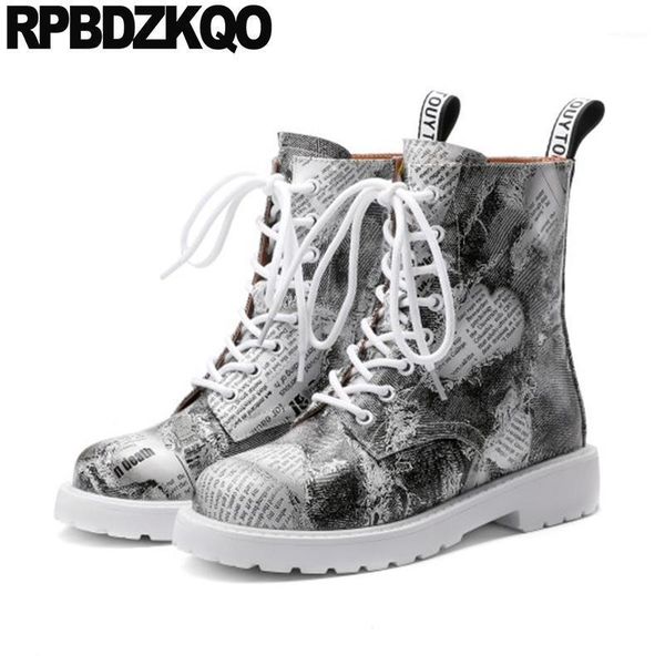 round toe women big size gray combat plus front lace up casual ankle boots autumn genuine leather shoes block chunky 101, Black
round toe women big size gray combat plus front lace up casual ankle boots autumn genuine leather shoes block chunky 101, Black
