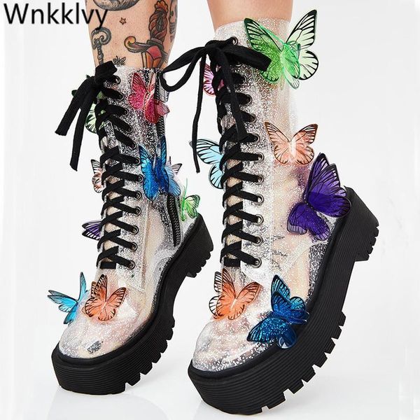 butterfly appliques short boots transparent clear pvc thick bottom platform cross-tied boots woman colour mixture wing shoes1, Black
butterfly appliques short boots transparent clear pvc thick bottom platform cross-tied boots woman colour mixture wing shoes1, Black