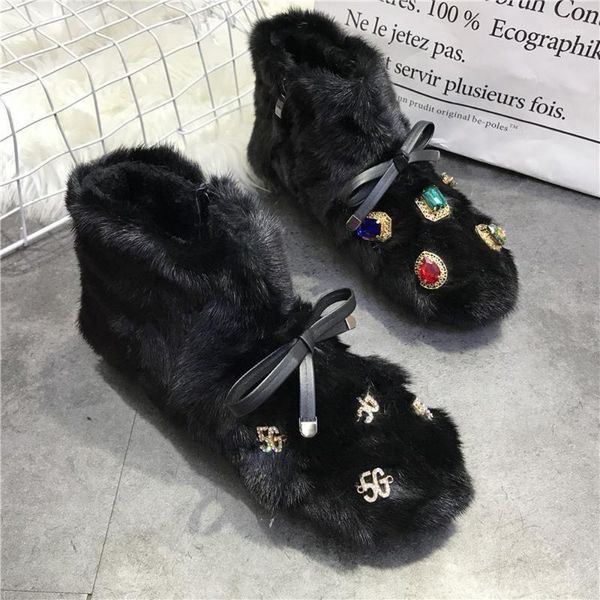 womens real furry rainbow diamond 5g rhinestones bowtie ankle boots flats warm winter snow shoes1, Black
womens real furry rainbow diamond 5g rhinestones bowtie ankle boots flats warm winter snow shoes1, Black