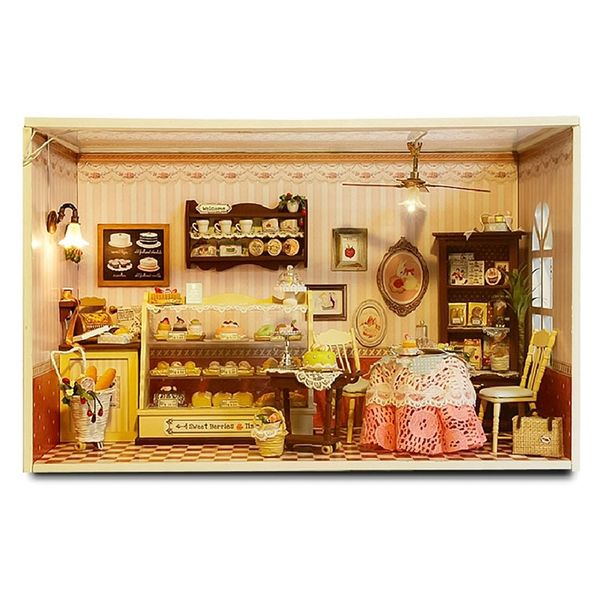 Doll House Wooden Furniture Diy House Miniature Sweet Berriestime Assemble 3d Miniaturas Dollhouse Kits Toys For Christmas Gift Y200413