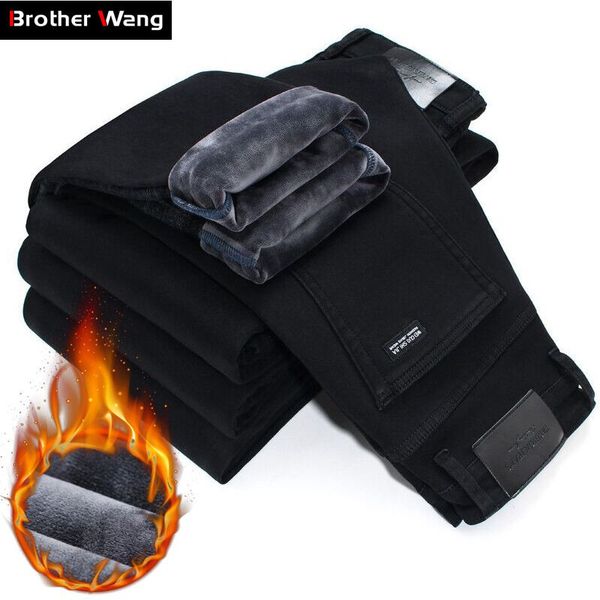 2020 winter new men warm slim jeans elasticity skinny black jeans fashion casual thick denim pants trousers male brand clothes q0105, Black;white
2020 winter new men warm slim jeans elasticity skinny black jeans fashion casual thick denim pants trousers male brand clothes q0105, Black;white