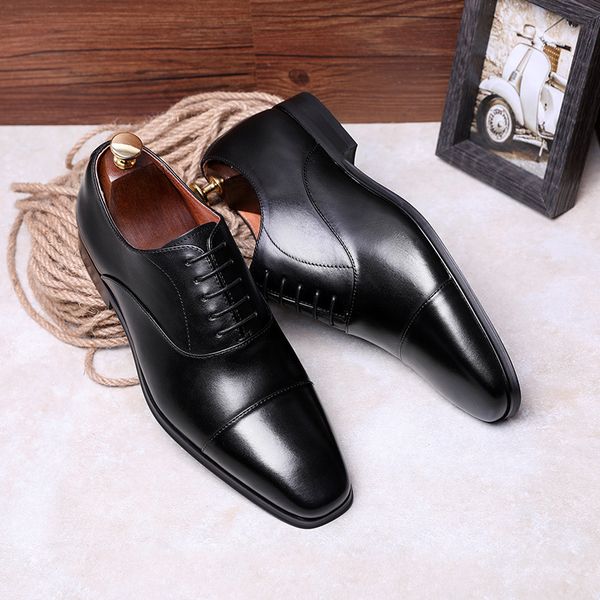 2020 new genuine leather shoes formal shoes three joint business leather shoes brand mens plus size mens, Black
2020 new genuine leather shoes formal shoes three joint business leather shoes brand mens plus size mens, Black