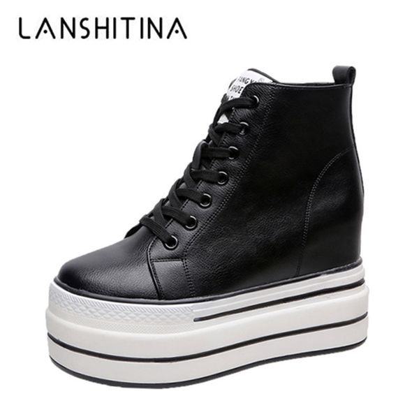 2019 autumn high platform sneakers 10.5cm high heels women thick sole ankle boots leather wedge winter casual shoes white boots y200723, Black
2019 autumn high platform sneakers 10.5cm high heels women thick sole ankle boots leather wedge winter casual shoes white boots y200723, Black