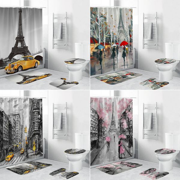 4 in 1 paris tower landscape shower curtain bathroom curtains set girl holding umbrella non-slip rugs toilet lid cover mat
4 in 1 paris tower landscape shower curtain bathroom curtains set girl holding umbrella non-slip rugs toilet lid cover mat