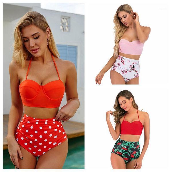 women's swimwear women's detachable halter split bikini dot high waist bottom beach swimsuit suit two ways to wear1, White;black
women's swimwear women's detachable halter split bikini dot high waist bottom beach swimsuit suit two ways to wear1, White;black