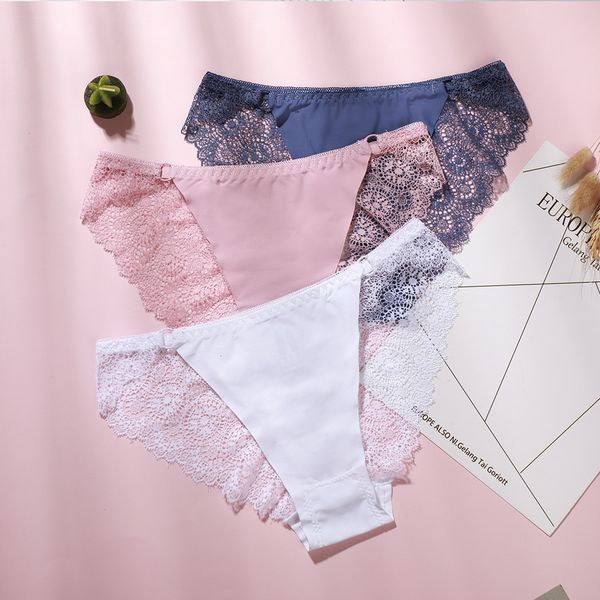 3pcs women underwear lingerie lace transparent panties seamless patchwork briefs low waist women's underpants, Black;pink
3pcs women underwear lingerie lace transparent panties seamless patchwork briefs low waist women's underpants, Black;pink